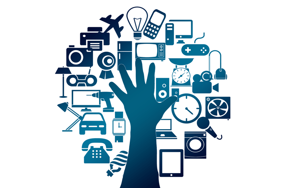 Image of hang with technology icons surrounding it