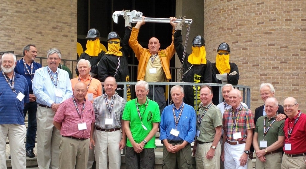 Jim Pike with class of '69 visiting Waterloo Engineering