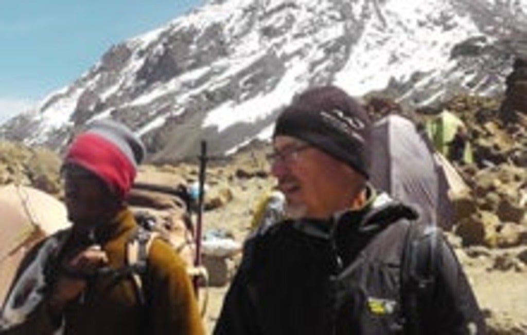Larry Swatuk at the base of Kilimanjaro