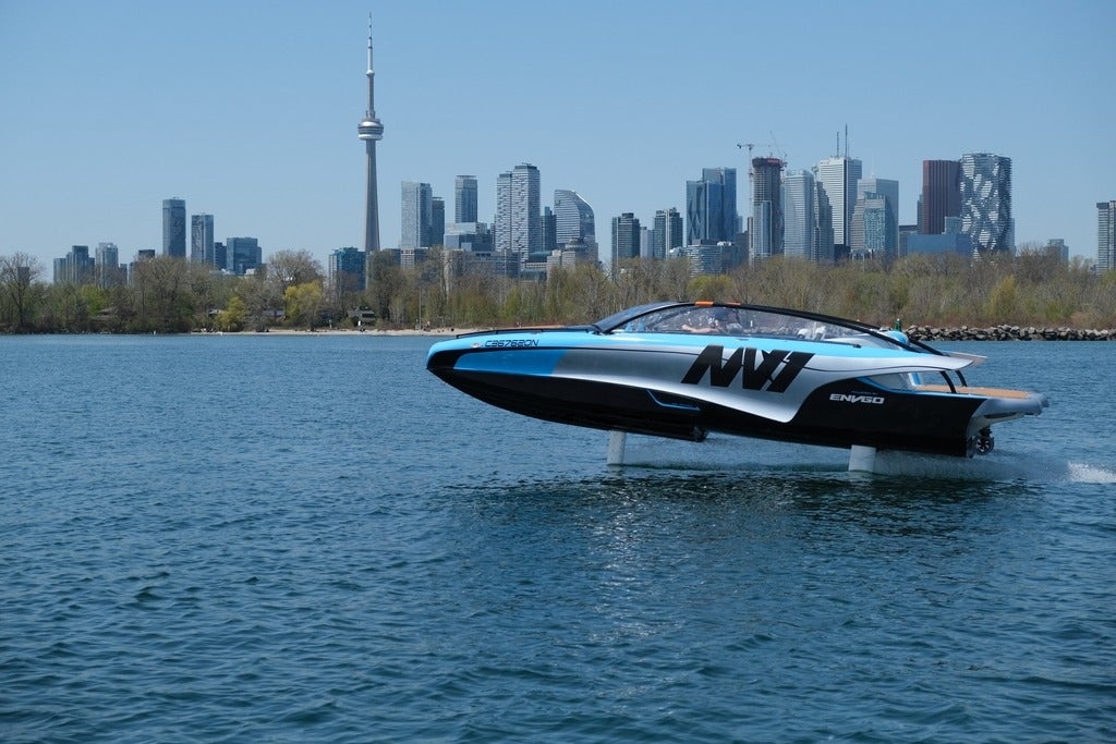 NV1 boat against Toronto skyline