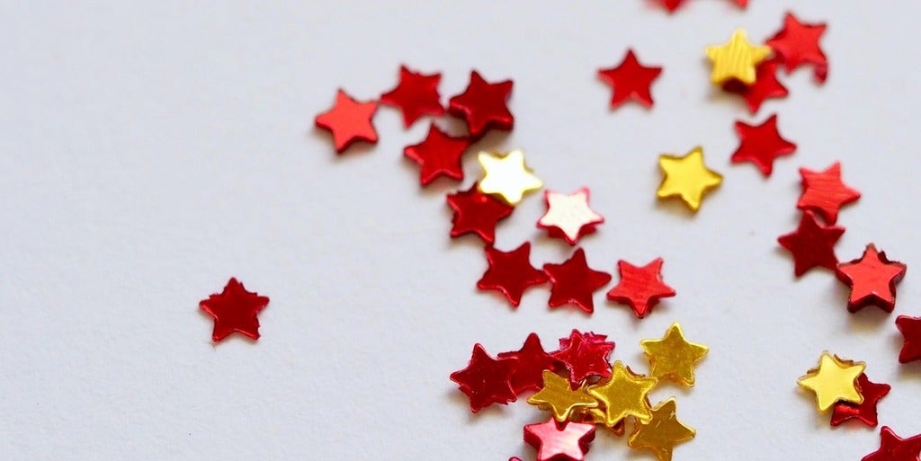 confetti on a white background