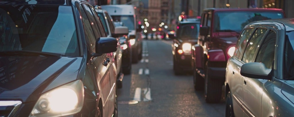 Two lines of cars in traffic