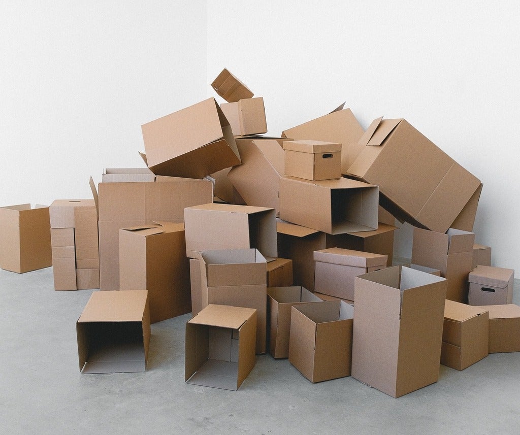 Empty cardboard boxes.
