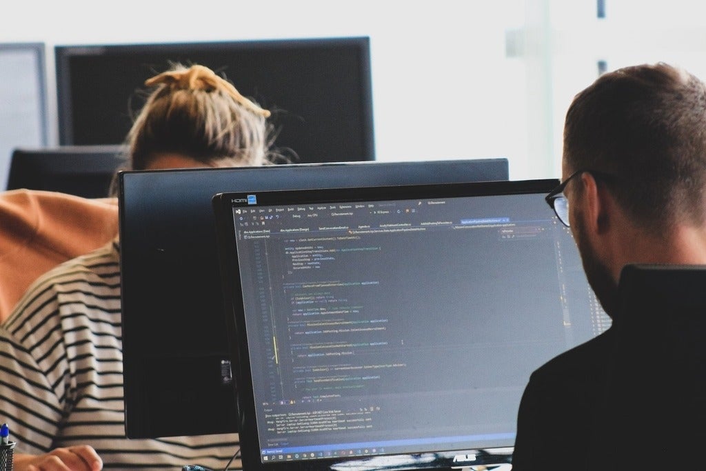 Man sitting at a computer