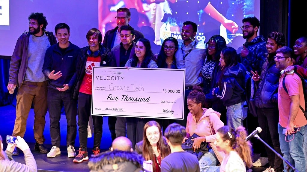 Group of students winning 
