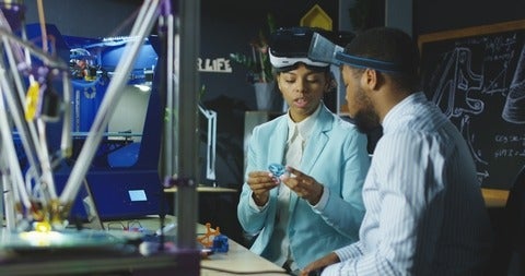 Black students in a lab