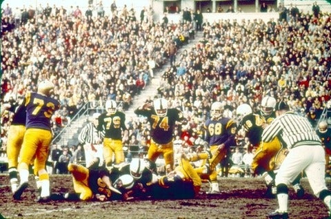 Football game at Seagram Stadium