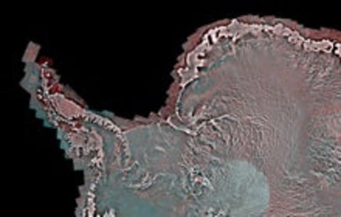 thousands of images put together to make a map of Antarctica