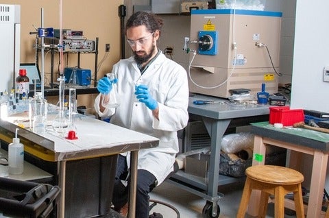 Keith working in his lab