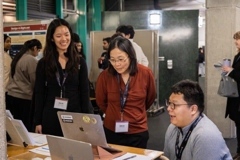 Edith Law with students