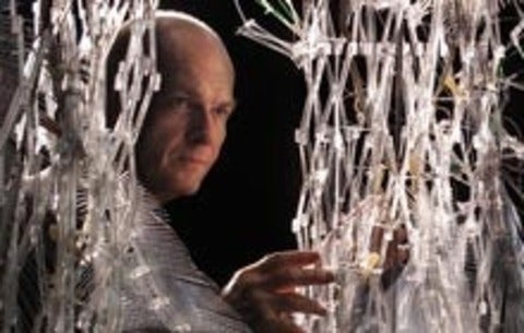 architecture professor Philip Beesly showing his work