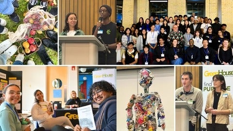 Collage photos of University of Waterloo students and their Youth Climate Action Fund projects across the Waterloo region