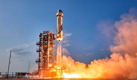 Blue Origin rocket launching