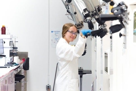 Brooke McNeil working in a lab