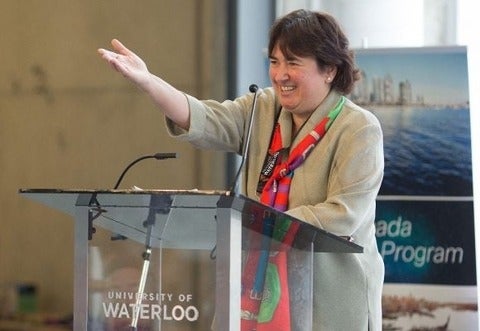 Catherine Rosenberg, the new Cisco Research Chair in 5G Systems, speaks at a Cisco Canada event to announce her appointment
