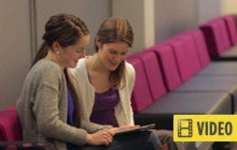 Students using computer science courseware - this story contains video