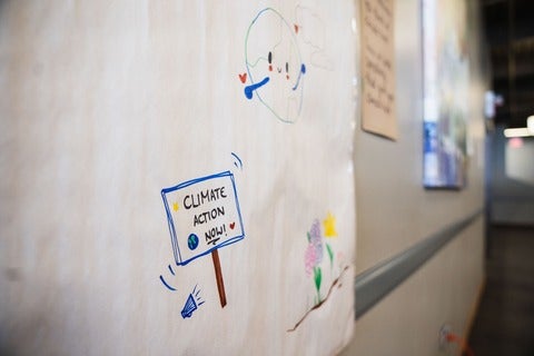 Doodle of a climate action sign.