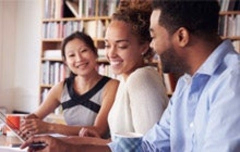 Three students studying