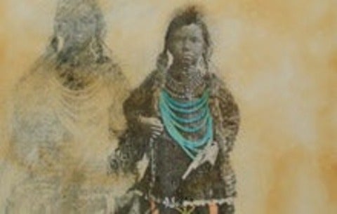 Mixed media art of Indiginous child 