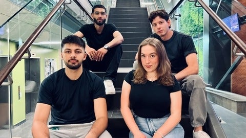 Back row: Ibraheem Azhar and Dante Maggiotto. Front row: J. Romero and Teodora Vujovic 