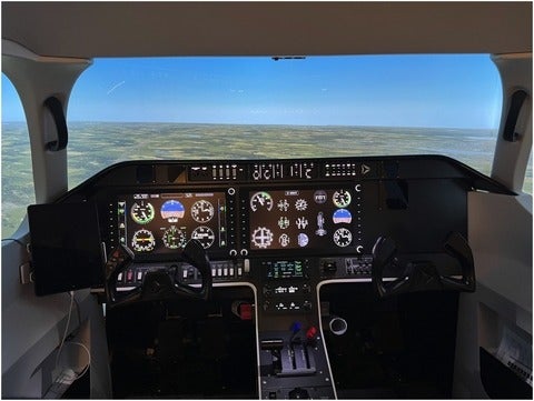 A flight simulator deck
