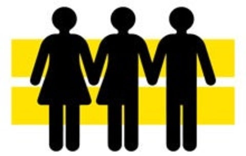 New symbol which includes traditional male and female symbols with a third symbol that is half male, half female