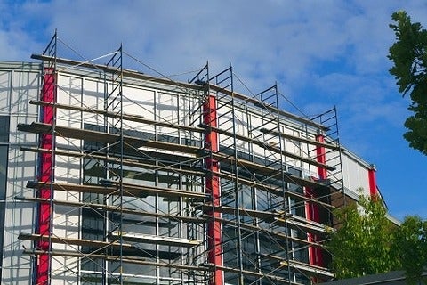 Scaffold construction site building renovation structure