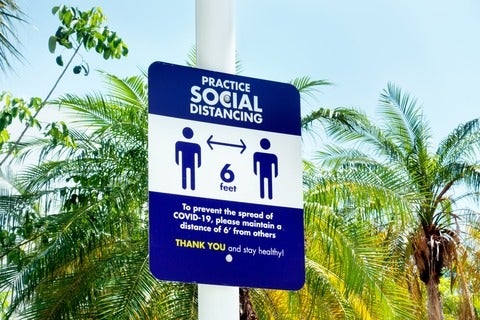 COVID-19 Social distancing sign