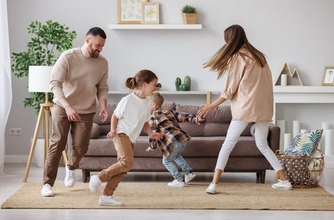Family playing at home 