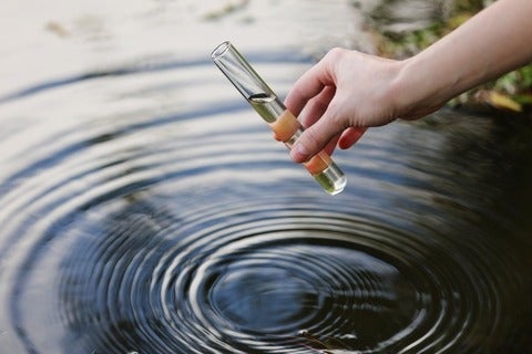 Collecting water sample