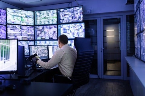 Security watching monitors of digital surveillance