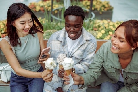 students socializing