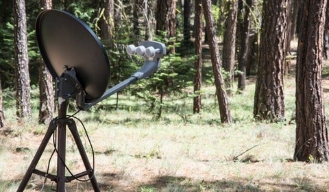 Rural satellite communications dish