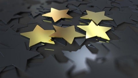 Black and gold stars