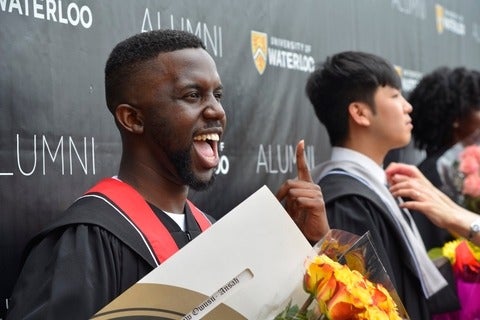 Jeffery Yaw Owusu-Ansah at his graduation from Waterloo Engineering in 2018.