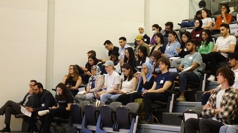 Students attending the Health Innovation Challenge kick off event