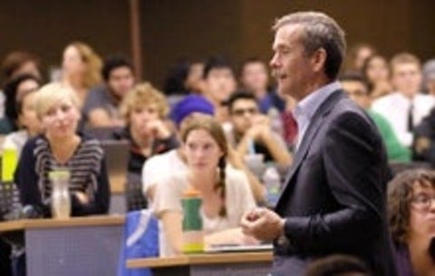 Chris Hadfield lectures to students at UWaterloo