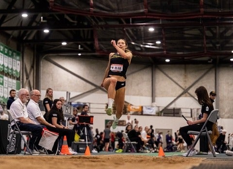Hannah Blair in high jump competition