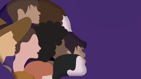 Profile of illustrated face with illustrated faces inside the profile