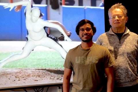 University of Waterloo researchers Jerrin Bright (left) and John Zelek developed the PitcherNet system for the Baltimore Orioles