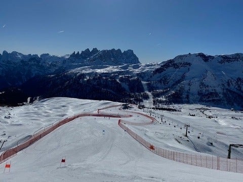 Ski hill, Dolomites in Italy