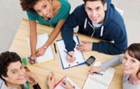 Students at a table