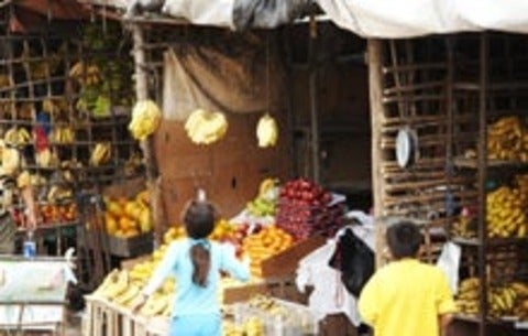 Chidren shopping in a market