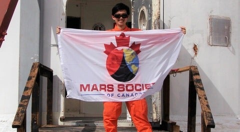 Jin Sing Sia at the Mars Desert Research Station in Utah.