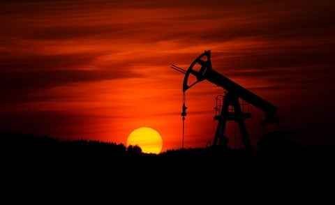 Oil rig in the sunset