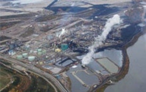 Oil sands development on the Athabasca River