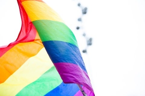 Pride flag in the wind