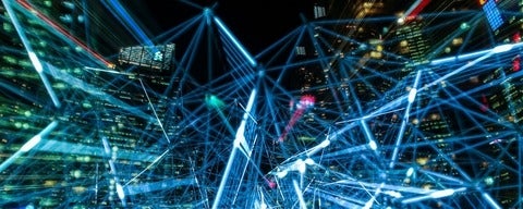Lines of light trails in dark city
