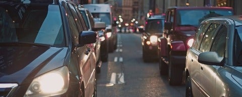 Two lines of cars in traffic