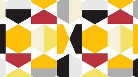 a pattern of colourful shapes